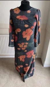 Vintage 1970 Rare Barry Artist Maxi Dress Floral UK 12 Cocktail Wedding Occasion - Picture 1 of 17