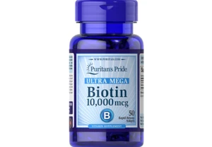 Puritan's Pride Biotin 10,000 mcg Haare Haut Nägel Nervensystem 50 Softgels) - Bild 1 von 8