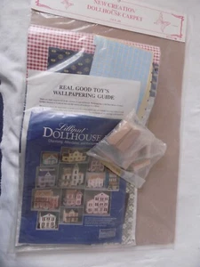 VTG Miniature Doll House shingles, Wall Paper, floor coverings & back splash lot - Picture 1 of 10