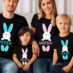 Personalised Happy Easter Bunny Making Craft Spring Festival Family T-Shirt #ED - Picture 1 of 3