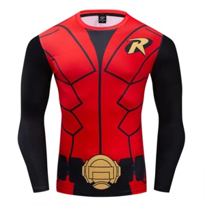 Cosplay Titans Batman Nightwing Robin 3D T-Shirts Superhero Sports Quick Dry Tee - Picture 1 of 13