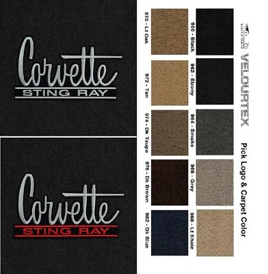 Lloyd Mats Velourtex Corvette Sting Ray Logo Floor Mats (1966-1967) Foto 1 de 4
