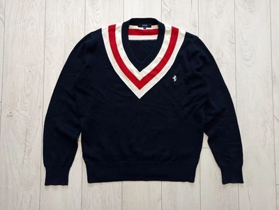 Ferrari Cashmere V-Neck Sweater Men’s Medium Blue F1 Racing - Image 1 of 4