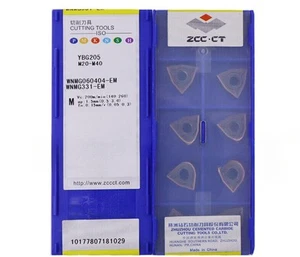 10Pcs ZCC.CT WNMG060404-EM YBG205 WNMG331-EM Carbide inserts CNC turning blade - Picture 1 of 2