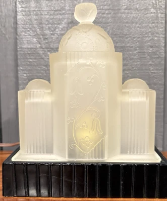 Antique Art Deco Desk Lamp Night Light Architectural Form Tiered 1930's - Image 1 of 4