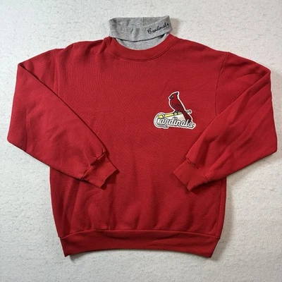 Vintage 90s St. Louis Cardinals Majestic MLB Turtleneck Sweater Pujols Size M - Image 1 of 4