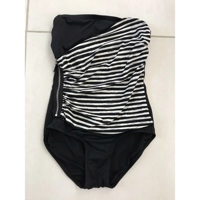 Traje de baño Michael Kors para mujer 4 piezas multicolor a rayas cremallera traje de baño Foto 1 de 4