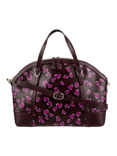 Borsa a tracolla Gucci viola pelle di vitello stampa battito cardiaco bella cupola ULTRA RARA Sarchel