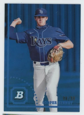 2022 Bowman Heritage Chrome Prospects Blue Refractor Cooper Kinney 98/99 Tampa - Image 1 of 2