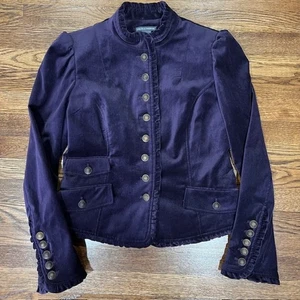 Chelsea & Theodore Velvet Jacket Womens 10 Purple Victorian Steampunk Ruffles - Picture 1 of 10