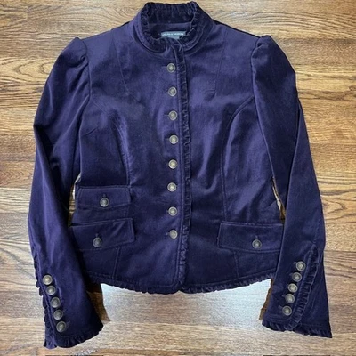 Chaqueta de terciopelo Chelsea & Theodore para mujer 10 volantes Steampunk victorianos morados Foto 1 de 4