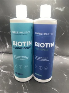 Volumizing Biotin Shampoo and Conditioner Set, Maple Holistics 16 oz Sealed - Picture 1 of 3
