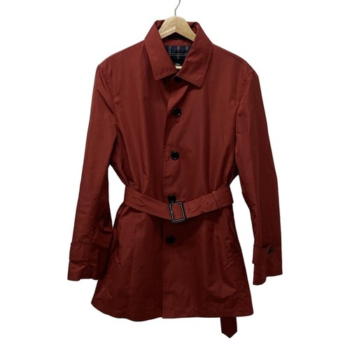 Autentico Burberry Black Label Cappotto Uomo Rosso