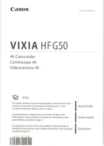 Original Canon VIXIA HF G50 4K Camcorder Kurzanleitung Handbuch OEM kostenloser Versand - Bild 1 von 2