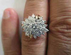14K Gold Diamond Cocktail Ring Diamond=1.00 Carat F-SI1/VS2  6.50 Gram Value=$7K - Picture 1 of 10