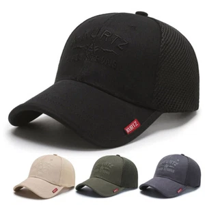 New Men Mesh Cool Breathable Sun Visor Baseball Cap For Summer Embroidered Hats - Picture 1 of 11