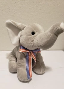 FIESTA 8" Plush ELEPHANT Gray Comfies Patriotic Bow Soft Stuffed Baby Animal Toy - Picture 1 of 12