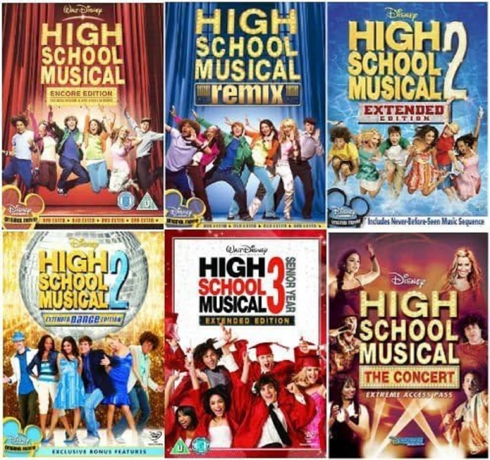 HIGH SCHOOL MUSICAL COMPLETS DVD Set 6 Movie Encore Extended Remix Dance Concert - Image 1 of 1
