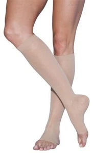 Sigvaris 233CSLO Baumwolle 30-40 mmHg OPEN TOE Kniehohe Kompressionsstrümpfe - Bild 1 von 2