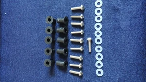 Ducati Stainless Stainless Steel Screen Bolts + Rubber Well Nuts m4 4mm PACK 10 - Picture 1 of 1