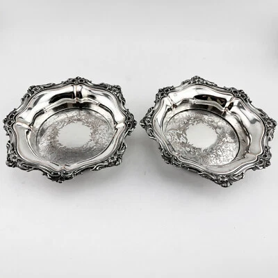 Par de porta-copos antigos Sheffield em estado original - Imagem 1 de 4