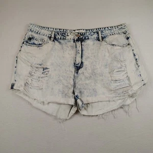 Kancan Jeans pantaloncino donna 3XLarge effetto invecchiato vita alta lavaggio acido - Foto 1 di 10