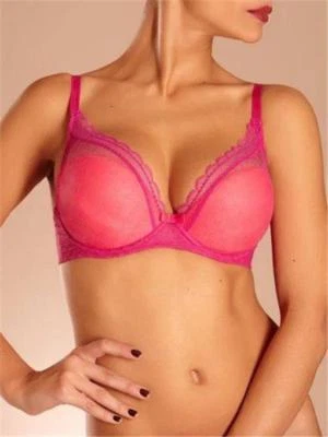 全新 Chantelle 3646 C 别致聚拢文胸 32C 热粉色 — 第 1/3 张图片