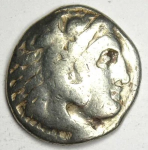 Ancient Alexander the Great AR Drachm Silver Coin 323 BC - Fine / VF Condition - Picture 1 of 4