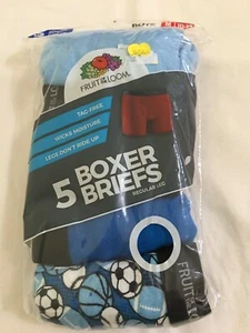 Fruit of the Loom Boys Boxer Brief Underwear 5pair/pack Blue Gray Black Sports - Picture 1 of 2