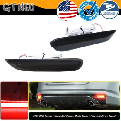 Fit for 2019-2020 Nissan Altima LED Bumper Brake Lights w/Sequential Turn Signal Foto 1 de 4