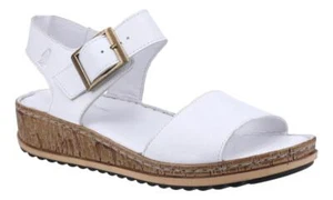 Sandalias Hush Puppies Ellie blancas con hebilla y tacón de cuña para mujer - Imagen 1 de 4