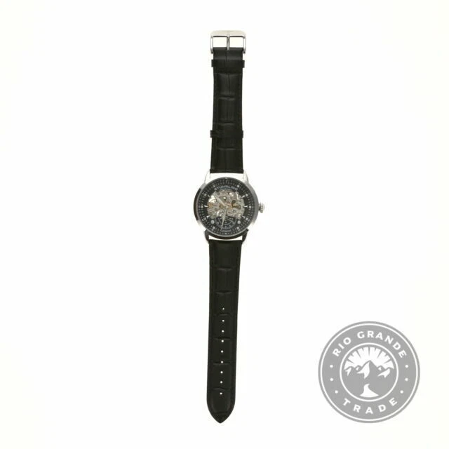 Stuhrling Executive 3133 Automatic 44mm Skeleton Men's Leather Strap Watch