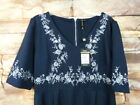 NWT Miusol Women's Vintage V Neck Embroidered Half Sleeve Casual Dress Size L-XL