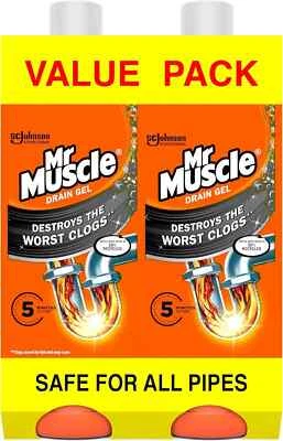 Mr Muscle Gel Drain Unblocker 2 x 1 Litre & uk#1 New
