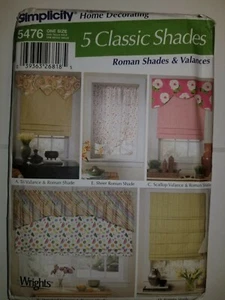 Curtains Roman Shades Valances Window Coverings Pattern 5476 UC FF Simplicity - Picture 1 of 6