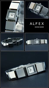 Alfex Designer Women's Watch 5482 SWISS MADE Square High Gloss Polished - Picture 1 of 2