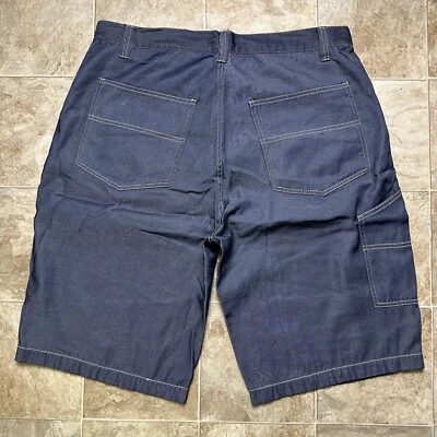 Pantalones Cortos De Colección Kenneth Cole Azul Reflectante Pierna Ancha Sueltos Y2K Patinador 38x12 Foto 1 de 4