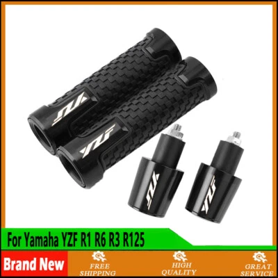 For Yamaha YZF R1 R6 R3 R125 7/8" 22MM CNC Handlebar Hand Grips Handle End Cap - Image 1 of 4