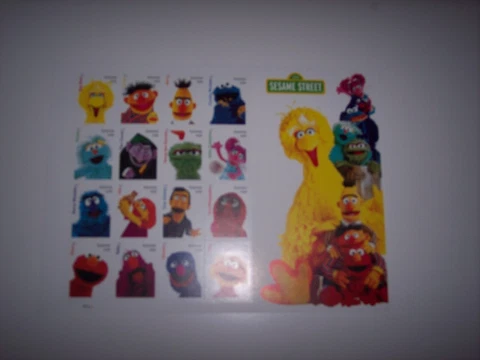Mint US Sesame Street Pane of 16 Forever Stamps Scott# 5394 (MNH) free shipping Cover