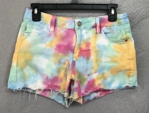 Pantalones Cortos Judy Azul Mujer Talla Mediana Tie Dye Corte Cintura Alta Denim Elástico - Imagen 1 de 14