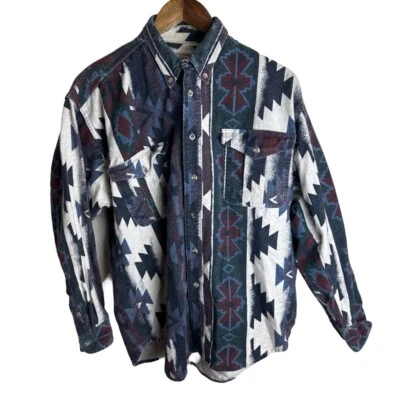 Vintage Moose Creek Men’s Flannel Chamois Aztec Southwestern Shirt Size Medium - Image 1 of 4