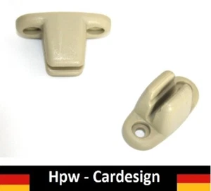MERCEDES W113 CLIPS HALTER BEFESTIGUNG SONNENBLENDE SUNVISOR 2 Stück BEIGE - Picture 1 of 3