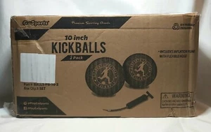 2 Pack GoSports RED 10" Kickballs with Air Pump for Inflating - Picture 1 of 5