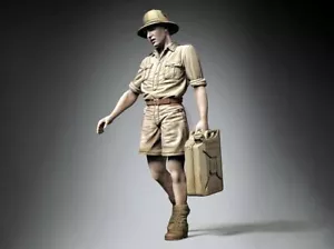 Royal Model 1/35 German DAK Soldier N.Africa WWII w/Pith Helmet w/Jerrycan 1084 - Picture 1 of 1