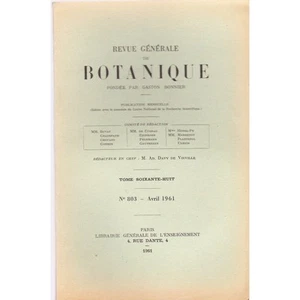 REVUE GÉNÉRALE de BOTANIQUE par Gaston BONNIER N°803 Avr 1961 Illustrations RARE - Picture 1 of 1