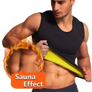 Men's Waist Trainer Sauna Vest Weight Loss Tops Heat Trapping Sweat Body Shaper - Picture 1 of 14