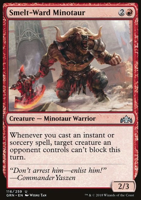 MTG Magic the Gathering Smelt-Ward Minotaur (116/291) Guilds of Ravnica LP - Image 1 of 1