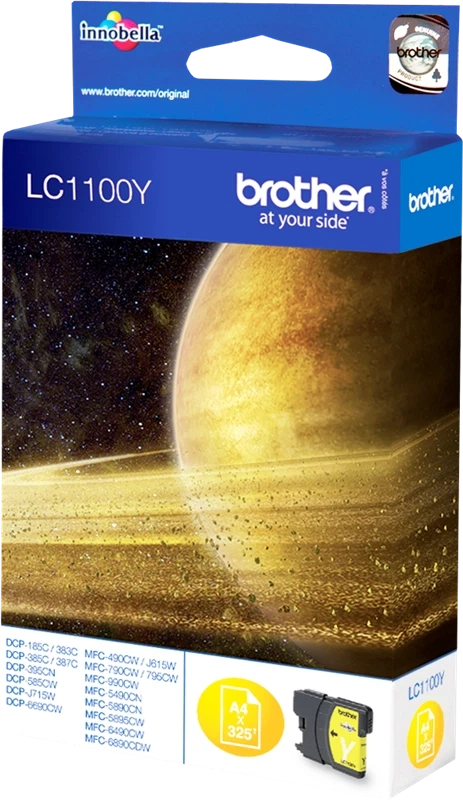 Brother LC1100Y cartouche d'encre authentique jaune (TVA incluse) - Photo 1/1