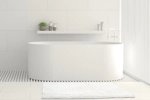 Ardor Toggle 50x100cm Bath Floor Room Mat Toilet Bathroom Rectangle White - Picture 1 of 3