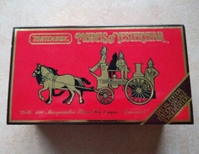 Matchbox Models of Yesteryear 1880 Merrywheather Fire Engine OVP mit Vitrine - Bild 1 von 4